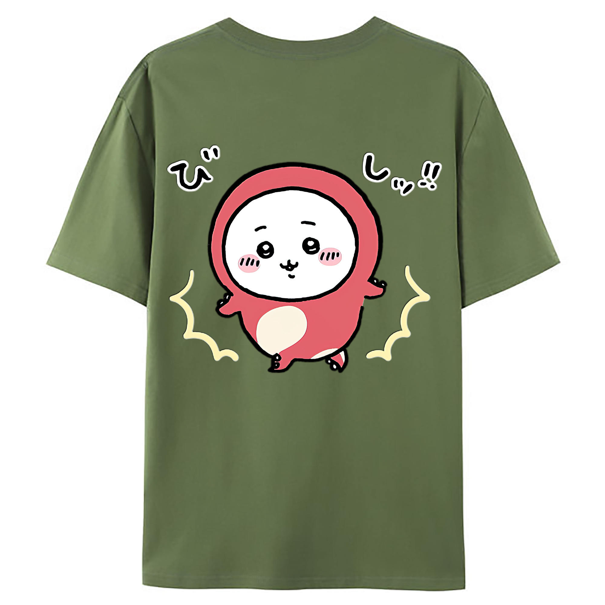 （画像用） ちいかわ ちいかわ Chii-kawa chiikawa 綿100％ メンズ半袖Tシャツ（バックプリント） 通気性